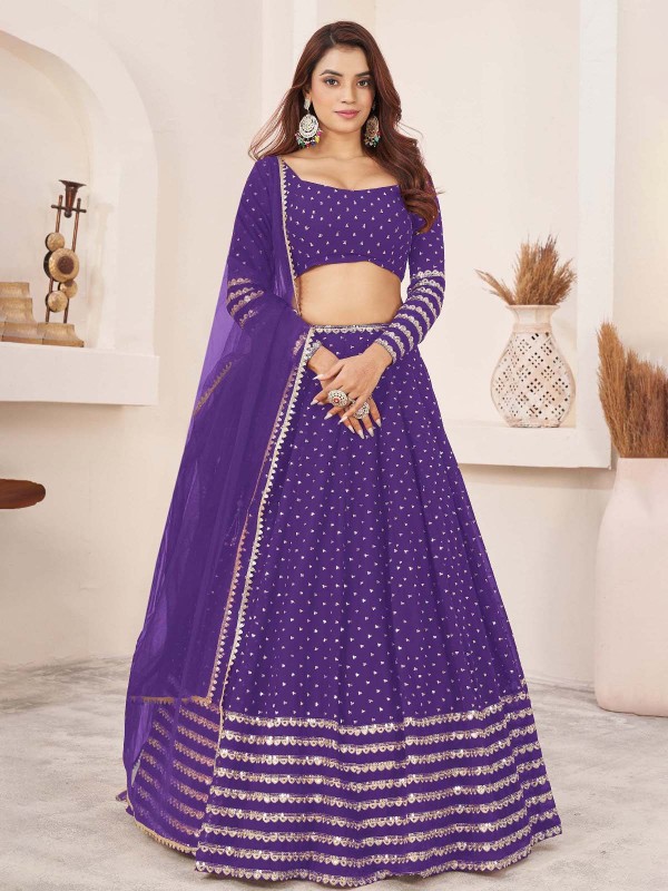 Violet Georgette Lehenga Choli